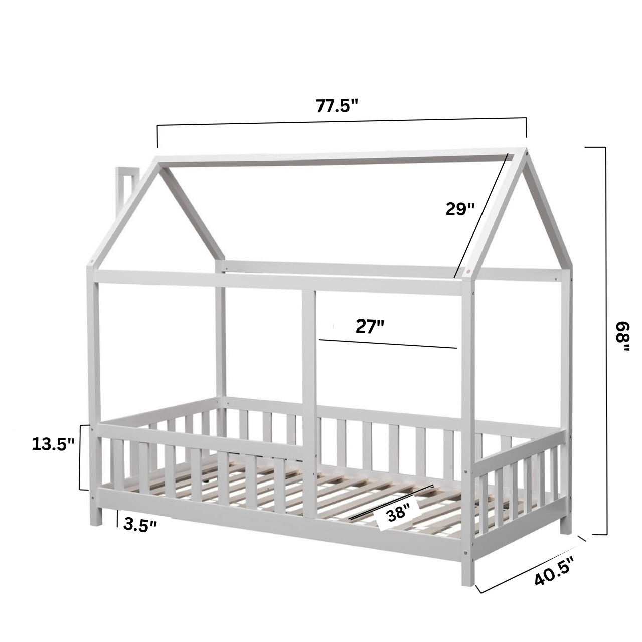 ARY MONTESSORI WHITE HOUSE BED - TWIN