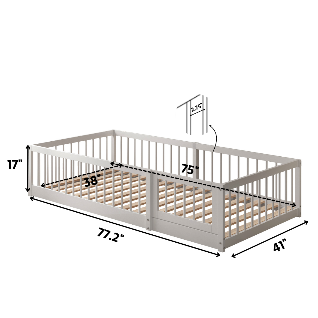 DREAM RAFT MONTESSORI WHITE FLOOR BED - TWIN SIZE