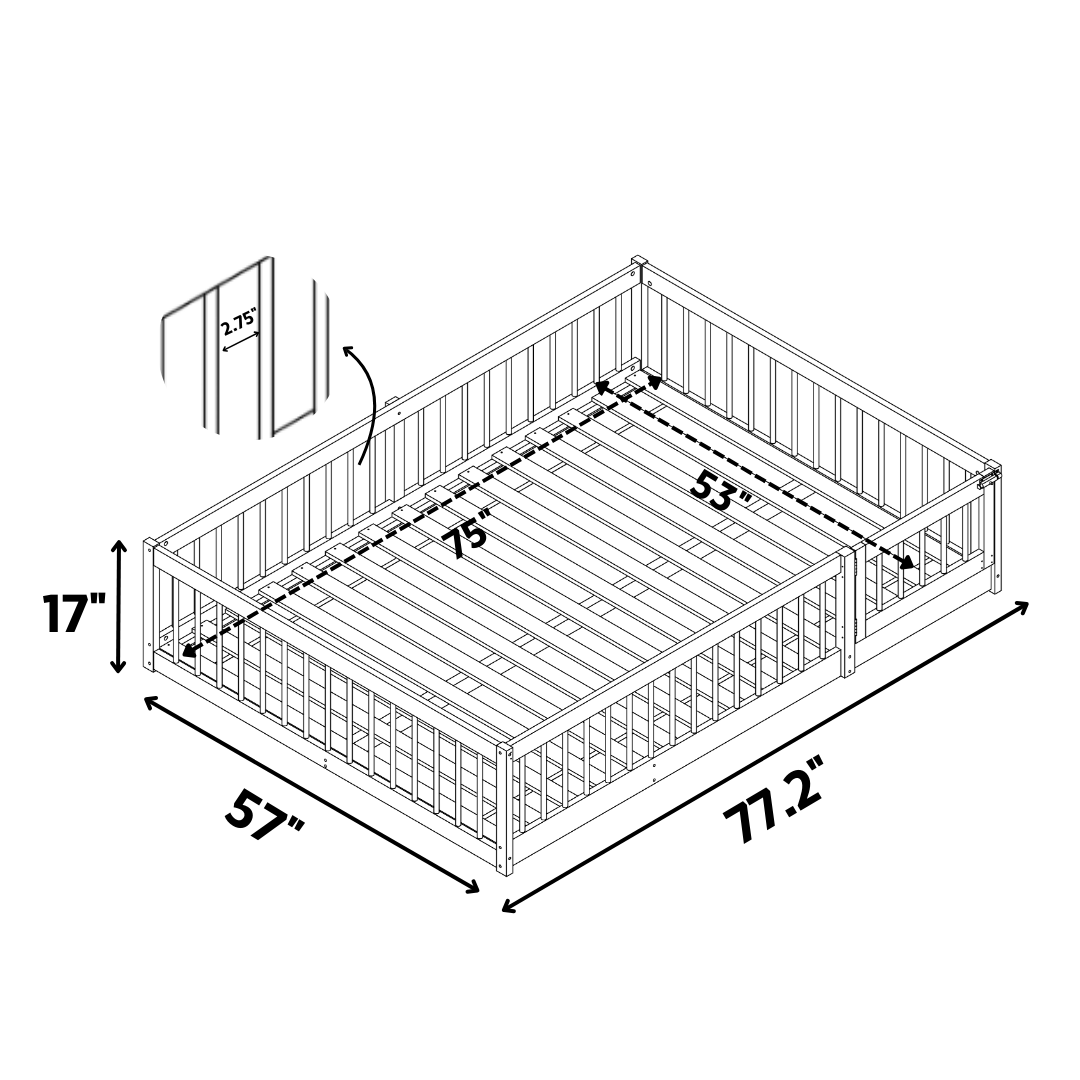 [PREORDER] DREAM RAFT MONTESSORI WHITE FLOOR BED - DOUBLE SIZE