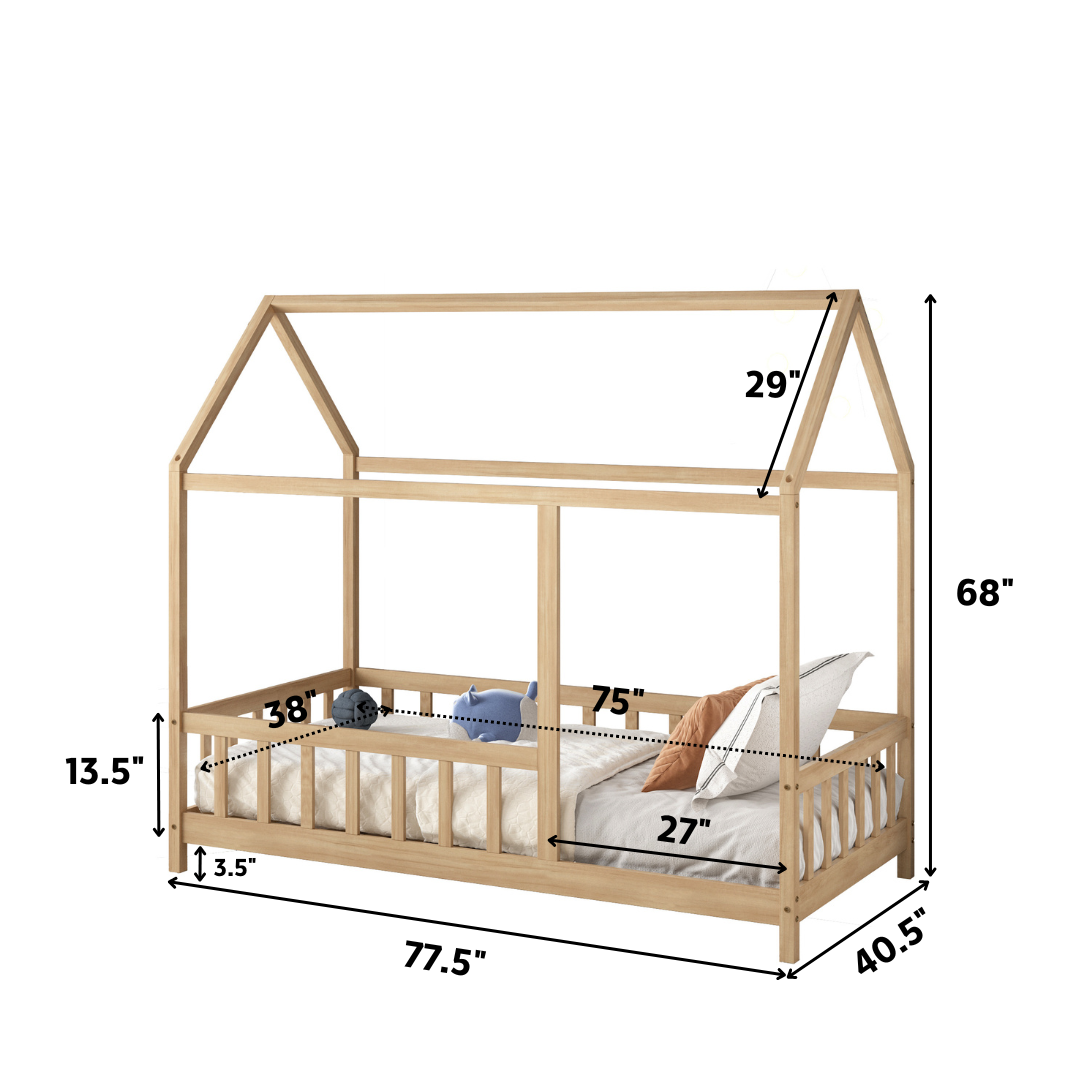 [PREORDER] ARY MONTESSORI NATURAL HOUSE BED - TWIN